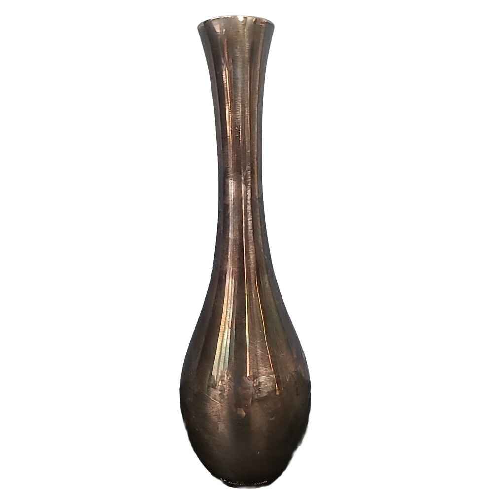 Vintage F.B.R. E.P. Zinc Hong Kong Silver Plated‎ Tall Thin Bud Vase 7" Elegant